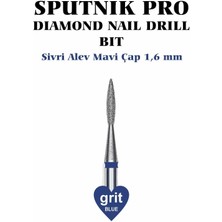 Sputnık Elmas Sivri Alev Freze Mavi Çap 1,6mm