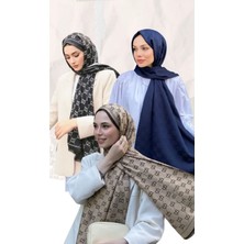Sevimia Scarf Jakar Çift Taraflı Şal Seti 3'lü Şal Hediye Seti