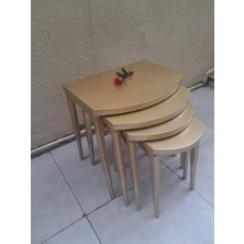 Bengi Ticaret Zigon Ilgz 90552 D Model Klasik Sehpa Ahşap Kayın Retro Ayak Kaplama Parlak Gold