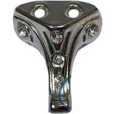 Tiklad Eco Lounge Moda Taşlı Ahşap Sandık Ayağı, Kutu Ayak 2,5 cm - Nikel, 100 Adet