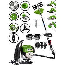 Dragro 4x4 Bahçe Seti 2 Zamanlı Sırt Tipi Benzinli Motorlu Tırpan Ot Çim Çayır Biçme Kesme Makinesii