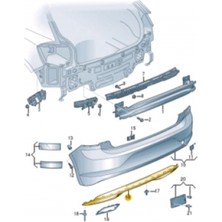 TŞT Volkswagen Polo Arka Tampon Karlık 2017- (Oem No:  2G6807568H9B9)