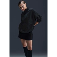 Nike Phoenix Fleece Oversized Polar Sweatshirt Kadın Oversize Polar Sweatshirt Siyah