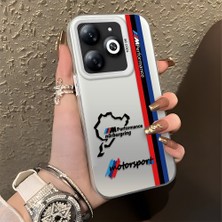 Hontinga Tecno Spark 10 Pro Spark Go 2024 Uyumlu Kılıfı Silikon Kenar Sert Arka Düşüme Önleyici Basitlik Anti Düşme Kamera Korumali Bmw Desen Telefon Kılıfı K1-0587