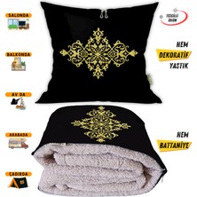 Caisya Home Motif Desenli Opsiyonel Yastık Içinde Tv Battaniyesi 110 x 170 cm