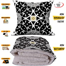 Caisya Home Modern Galaksi Desenli Opsiyonel Yastık Içinde Tv Battaniyesi 110 x 170 cm