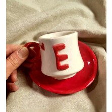 Senseoftouch Harfli Fincan El Yapımı Seramik