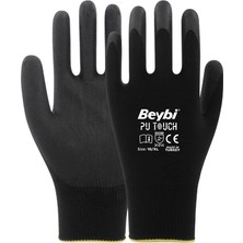 Beybi Pu Touch Poliüretan Kaplı Polyester Örme Eldiven 24'lü Paket