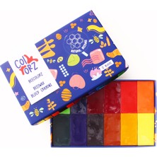 Colorz Doğal Balmumu Sert Blok Pastel Boya Seti (12 Renk)