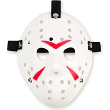 Tiklad Beyaz Kırmızı Çizgili Tam Yüz Hokey Maskesi