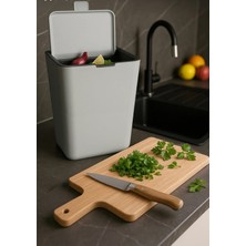 Primanova Flip Banyo Mutfak Tezgah Üstü Çöp Kovası - Gri