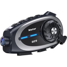 Airstorr Q29 Motosiklet Kask Bluetooth Kulaklık 1080P Kamera Geniş Açı Su Geçirmez Intercom