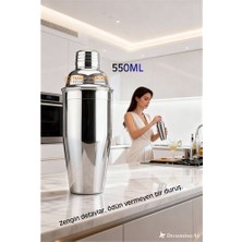 550 ml Inox Shaker - Kokteyl Karıştırma Kabı  Süzgeçli Bar Shaker Paslanmaz Çelik