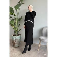 Karsel Taşlı Kadın Jile Elbise 2 Li Takım