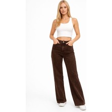 DAME 🤎 Kadın Kahverengi Palazzo Jean Pantolon