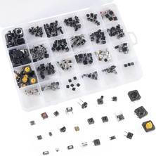 Hatfon 250 Adet Tact Switch Seti Dip Smd Kılıf 25 Farklı Çeşit Plastik Çantada