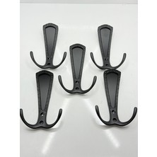 Verda  Portmanto Vestiyer Duvar Dolap Elbise Askısı Siyah Metal Mobilya Kapı Askılığı Askılık 5AD