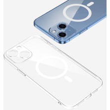 Lopard iPhone 13 Ince Kılıf Kamera Korumalı M-Safe Şarj Özellikli Şeffaf Zore London Silikon Kapak