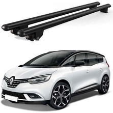 Today Auto Kanca Renault Grand Scanic (2017 ve Sonrası) Uyumlu Siyah Kilitli Ara Atkı Port Bagaj Tavan Barı