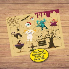 Asilmeydan Cadılar Bayramı Sembolü 24 Parça Çocuklara Özel Yapboz Tablo-156