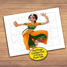 Asilmeydan Dans Eden Hintli Kız 24 Parça Çocuklara Özel Yapboz Tablo-451