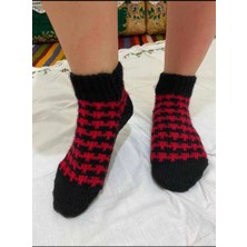 Farmlove El Örgüsü Çorap - Çizgi Desenli Kırmızı