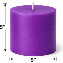 Artepieza 5*5 Silindir Mor Mum - 5*5 Mor Silindir Dekoratif Mum