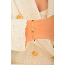 CEBECİ Cebeci 14 Ayar Nazarboncuklu Dorikalı Altın Bileklik