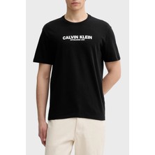 Calvin Klein Pamuklu Regular Fit Logolu Bisiklet Yaka T Shirt LV04RE820GUB1 Erkek T Shirt LV04RE820G Ub1