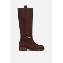 Yaya By Hotiç Kadın Süet Kahverengi Zincir Detaylı Çizme