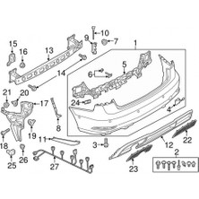 TŞT Audi A3 Arka Tampon Karlık Panjuru Slıne Sağ 2016- (Oem No:  8V5807820B)