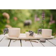 Senseoftouch Atlı  Türk Kahve Fincan Takımı Elyapımı Seramik