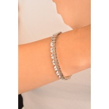 Orotalia Telli Kelepçe Beyaz Altın Bileklik