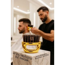İlk El Grup Ieg™ Gold Fade Fırçası - %100 At Kılı Profesyonel Berber Ense ve Geçiş Fırçası - Lüks A