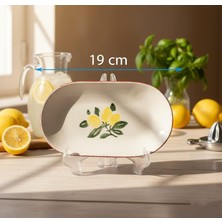 Kayık Tabak Seramik Limo Desenli Hediye Çeyizlik3 Lü Set