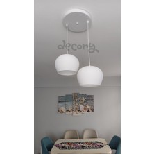 Decory Elysium 2'li Beyaz Modern Avize, Pinterest Tarzı  2'li Sarkıt Avize (Bioplastik)