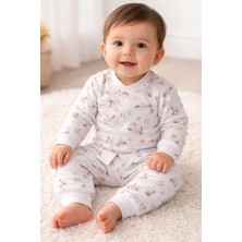 Ladora Tekstil %100 Pamuk Yumuşak Önden Çıtçıtlı Açılabilen Bebek Yatak Pijaması