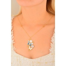 Orotalıa Renkli Kelebek ve Çiçek Kolye