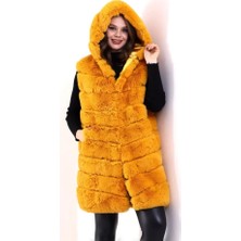 Moda Loris Reks Kapüşonlu Yelek - Sarı