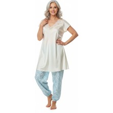 Ottoland Kadın Kışlık Kadın Anne Içlik Pijama Altı Çiçekli %100 Pamuk Içi Miflonlu Lastikli Rahat