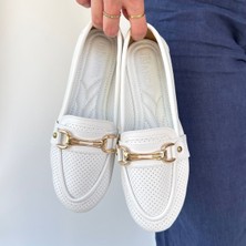 SEPET365 Rain Beyaz Cilt Babet Ayakkabı