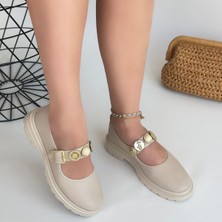 SEPET365 Okira Bej Cilt Oxford Ayakkabı