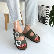 SEPET365 Nool Yeşil Nubuk Terlik