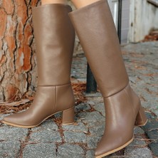 SEPET365 Roksa Vizon Cilt Topuklu Çizme