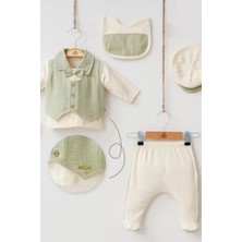 Cantoy Erkek Bebek Yelek Detaylı Papyonlu 5'li Müslin Set