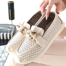 SEPET365 Riwan Bej Cilt Babet Ayakkabı