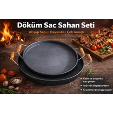 Dorello Kalın Dökme Demir Izgara Tavası | Yüksek Isıya Dayanıklı, Doğal Yapışmaz Etki, Barbekü ve Mangal Için