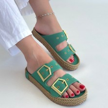 SEPET365 Ices Yeşil Nubuk Terlik