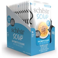 Schesir Ton Balıklı ve Kalamarlı Kedi Çorbası 40GR 12LI Paket