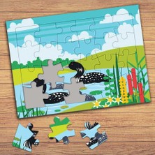 Asilmeydan Göldeki Sevimli Kuğular Çocuklara Özel Puzzle Yapboz Tablo-41465